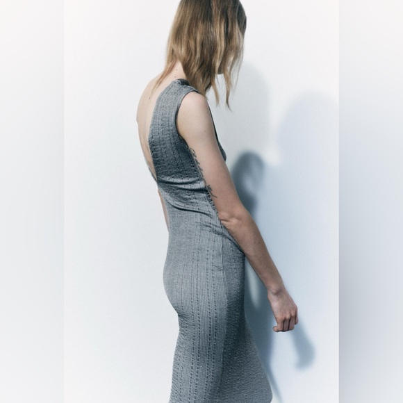 ZARA Sparkly Draped Dress - Picture 3 of 9